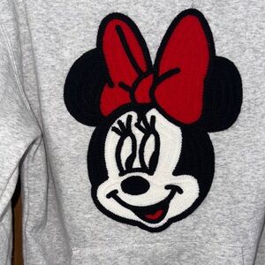 Disney Women's Light Gray Sweater with Minnie Mouse